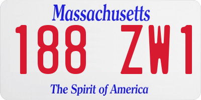 MA license plate 188ZW1