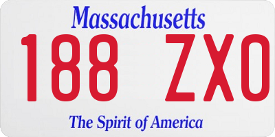 MA license plate 188ZX0