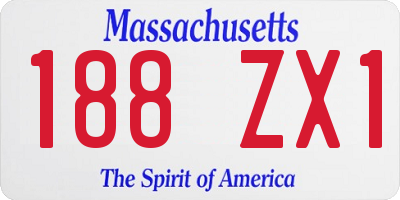 MA license plate 188ZX1