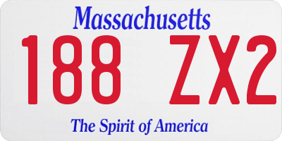 MA license plate 188ZX2