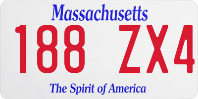 MA license plate 188ZX4