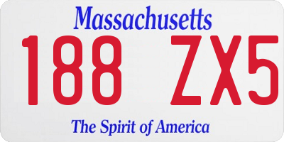 MA license plate 188ZX5
