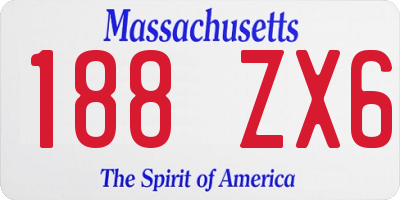 MA license plate 188ZX6