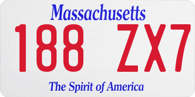 MA license plate 188ZX7