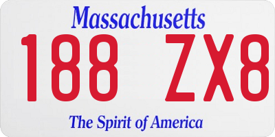 MA license plate 188ZX8