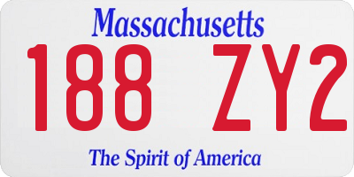 MA license plate 188ZY2