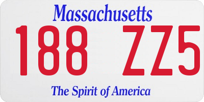 MA license plate 188ZZ5