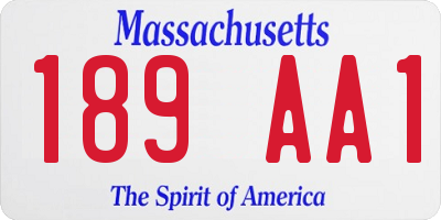 MA license plate 189AA1