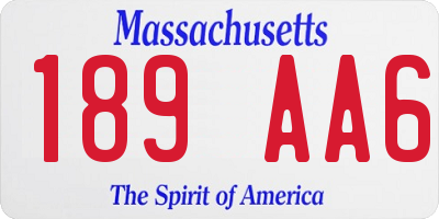MA license plate 189AA6