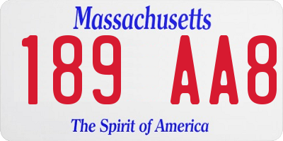 MA license plate 189AA8