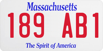 MA license plate 189AB1