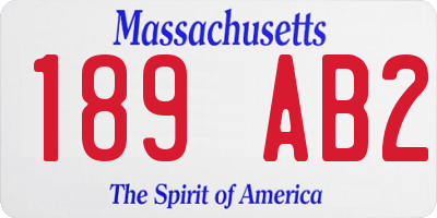 MA license plate 189AB2