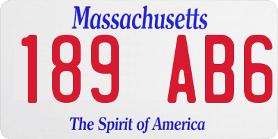 MA license plate 189AB6