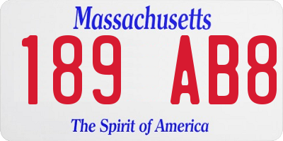 MA license plate 189AB8