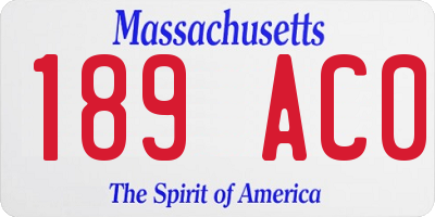 MA license plate 189AC0