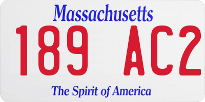 MA license plate 189AC2