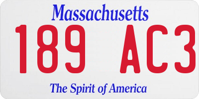 MA license plate 189AC3