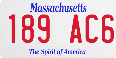 MA license plate 189AC6