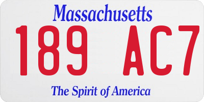 MA license plate 189AC7