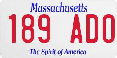 MA license plate 189AD0