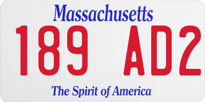 MA license plate 189AD2