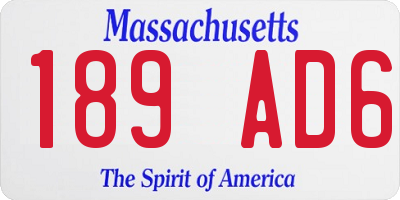 MA license plate 189AD6
