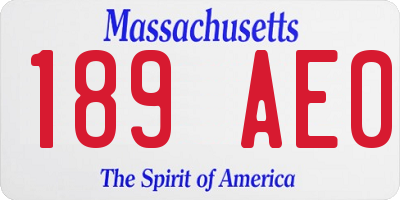 MA license plate 189AE0