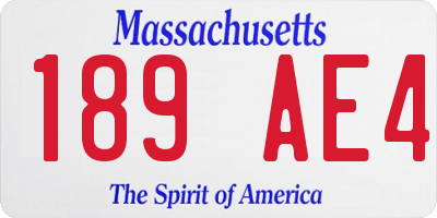 MA license plate 189AE4