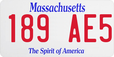 MA license plate 189AE5