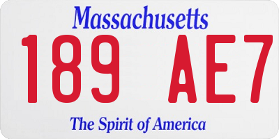 MA license plate 189AE7