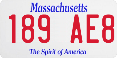MA license plate 189AE8
