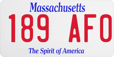 MA license plate 189AF0