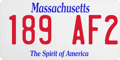 MA license plate 189AF2