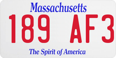 MA license plate 189AF3