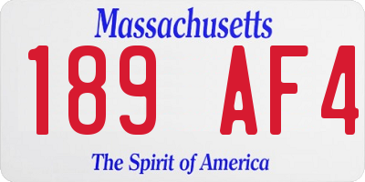 MA license plate 189AF4