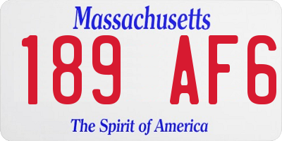MA license plate 189AF6