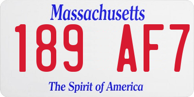 MA license plate 189AF7