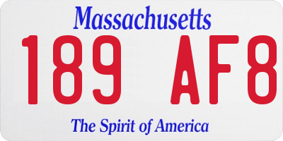 MA license plate 189AF8