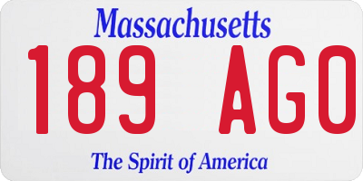 MA license plate 189AG0