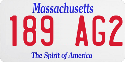 MA license plate 189AG2