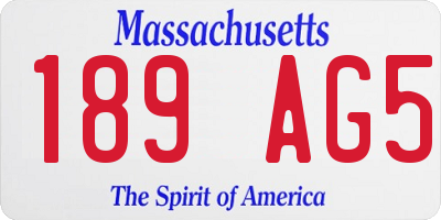 MA license plate 189AG5