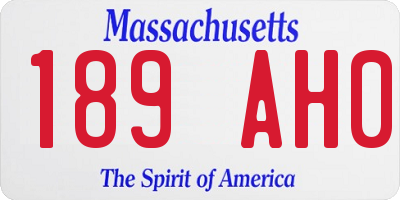 MA license plate 189AH0