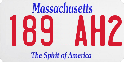 MA license plate 189AH2