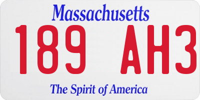 MA license plate 189AH3