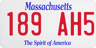 MA license plate 189AH5
