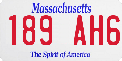 MA license plate 189AH6