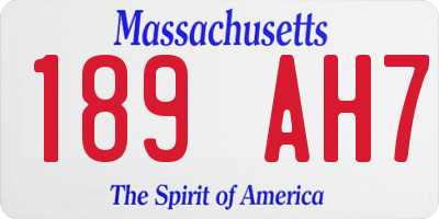 MA license plate 189AH7