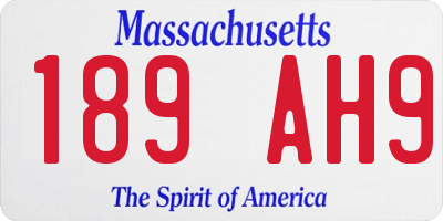 MA license plate 189AH9