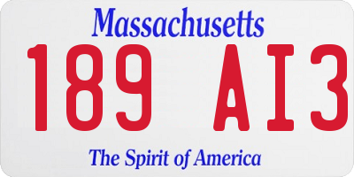 MA license plate 189AI3