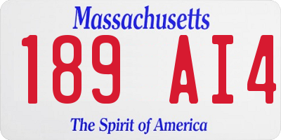 MA license plate 189AI4